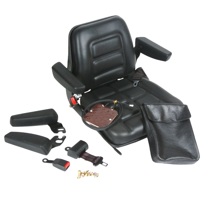 কালো ভিনাইল সহ অভ্যন্তরীণ জ্বলন ফর্কলিফ্টের জন্য BF1-1 টেকসই এরগনোমিক সার্টিফাইড ফর্কলিফ্ট আসন